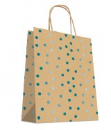 Sac Kraft Brun à poignées torsadées 24+12x31cm motif NOEL, Carton de 200 sacs