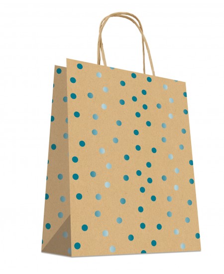 Sac Kraft Brun à poignées torsadées 24+12x31cm motif NOEL, Carton de 200 sacs