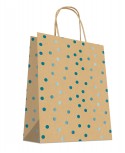 Sac Kraft Brun à poignées torsadées 24+12x31cm motif NOEL, Carton de 200 sacs