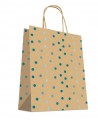 Sac Kraft Brun à poignées torsadées 24+12x31cm motif NOEL, Carton de 200 sacs