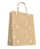 Sac Kraft Brun à poignées torsadées 24+12x31cm motif NOEL, Carton de 200 sacs