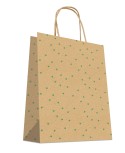 Sac Kraft Brun à poignées torsadées 24+12x31cm motif NOEL, Carton de 200 sacs