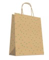 Sac Kraft Brun à poignées torsadées 24+12x31cm motif NOEL, Carton de 200 sacs