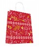 Sac Kraft IMPRESSION ROUGE à poignées torsadées 24+12x31cm motif NOEL, Carton de 200 sacs