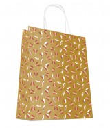 Sac Kraft blanc à poignées torsadées 24+12x31cm motif NOEL, Carton de 200 sacs