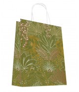 Sac Kraft blanc à poignées torsadées 24+12x31cm motif NOEL, Carton de 200 sacs