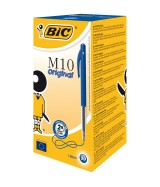 Stylo Bille BIC M10 CLIC - Medium Pointe Moyenne 1 mm - Encre Bleue - Boîte 50 stylos
