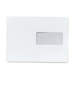 Enveloppes kraft blanc 80 gr auto-adhésives 162x229 mm avec fenêtre boîte 500 enveloppes