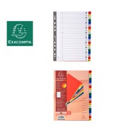 Intercalaires imprimés alphabétiques PP couleurs 12/100 AZ - A4