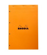 Rhodia - N°20 - Rhodia Bloc Orange A4 Perforé 4 Trous Détachable 160 Pages Petits Carreaux