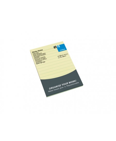 Info notes 150x100mm jaune ligné bloc de 100 flles