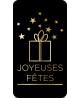 Étiquettes adhésives "joyeuses fêtes". Boîte de 500 stickers