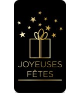 Étiquettes adhésives "joyeuses fêtes". Boîte de 500 stickers