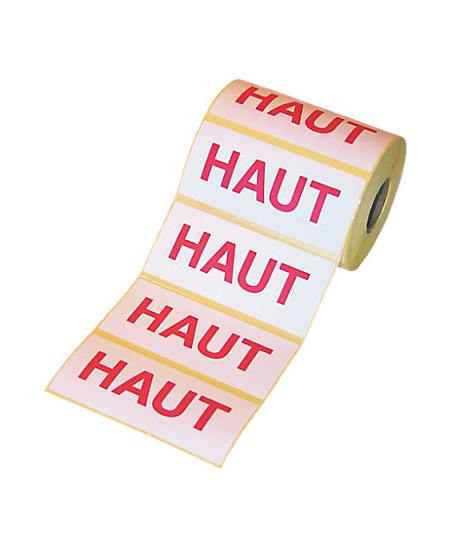 Etiquettes adhésives de signalisation "HAUT"