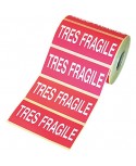 Etiquettes adhésives de signalisation "TRES FRAGILE"